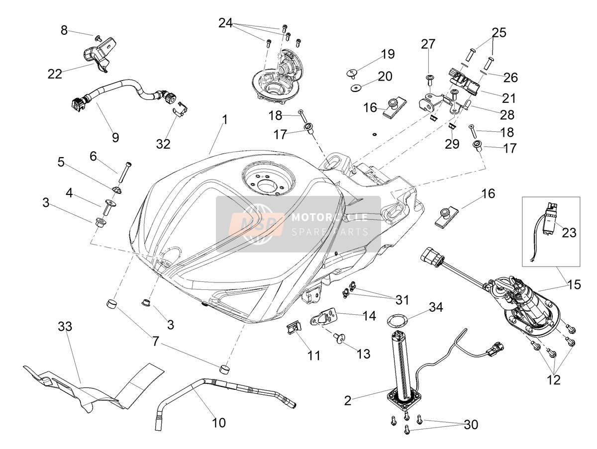 2B007735, Fuel Hose Secure Lock, Piaggio, 0
