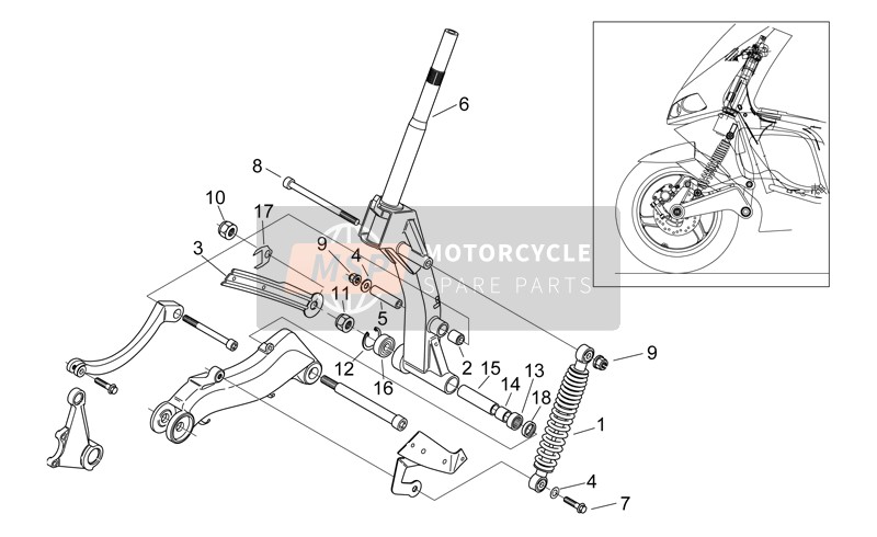 AP8223002, Bras De Fourche Vertical, Piaggio, 0