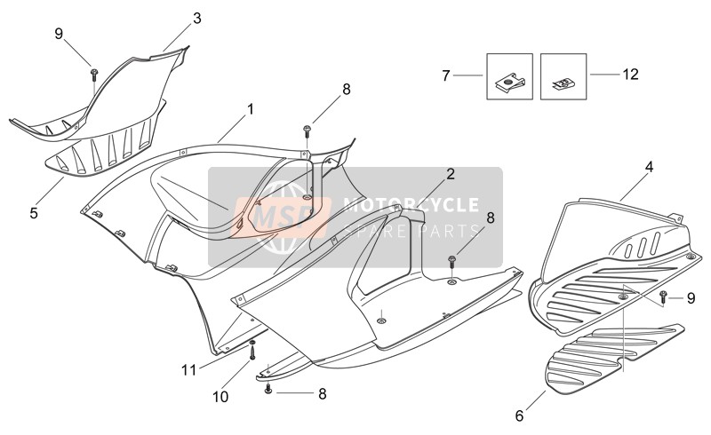 AP8249373, Rh Red Floor Panel. A.Black, Piaggio, 0