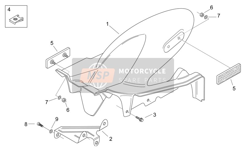 AP8234079, Rear Mudguard Supp., Piaggio, 3