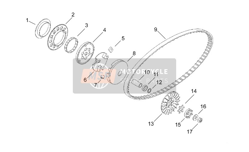 AP8206140, Piastra Traino Puleggia Ant., Piaggio, 1