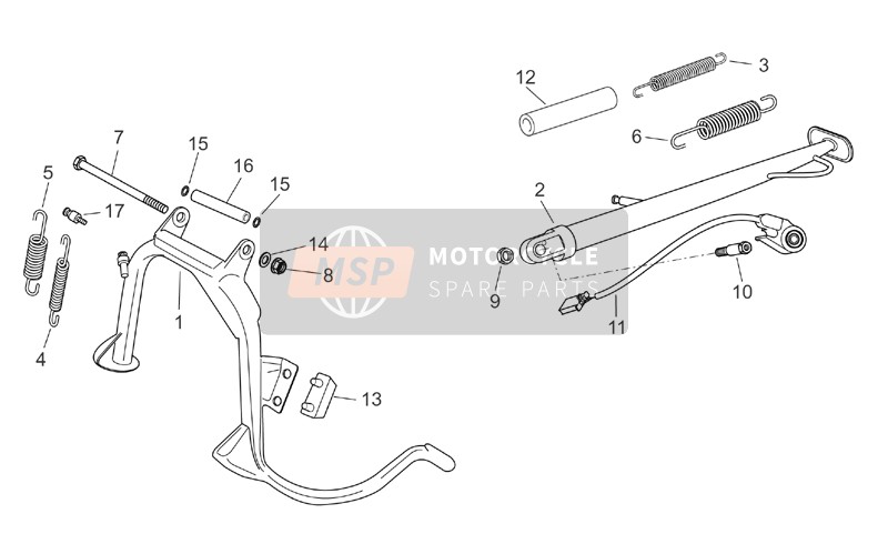 Aprilia Atlantic 125-200-250 2006 Cavalletto centrale per un 2006 Aprilia Atlantic 125-200-250