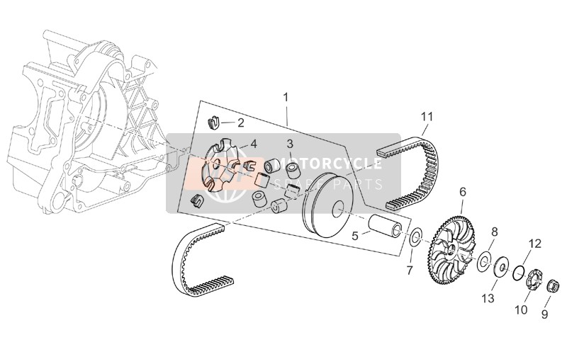 Aprilia Atlantic 125-200-250 2006 Variator Assembly for a 2006 Aprilia Atlantic 125-200-250