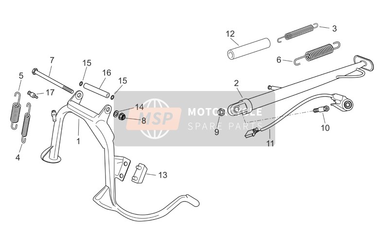 Aprilia Atlantic 125-250 2008 Stand central pour un 2008 Aprilia Atlantic 125-250