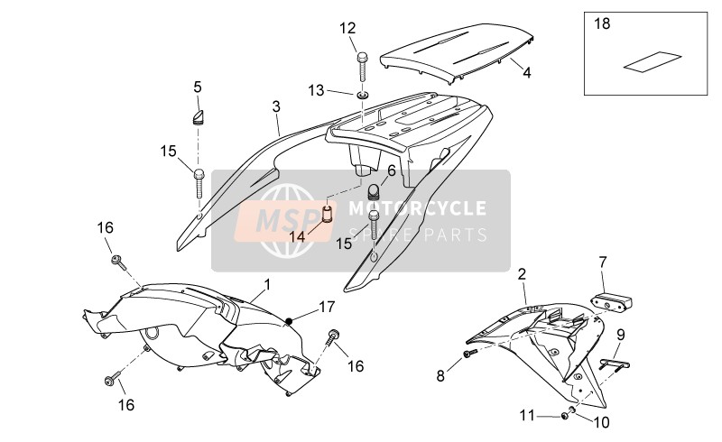 AP8184580, Rear Fairing. Black, Piaggio, 0