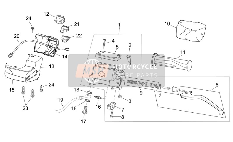 Aprilia Atlantic 125-250 2007 LH Controlli per un 2007 Aprilia Atlantic 125-250