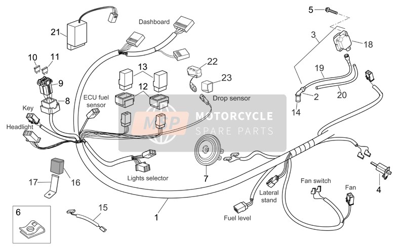 Aprilia Atlantic 125-250 2008 Elektrisches System vorne für ein 2008 Aprilia Atlantic 125-250