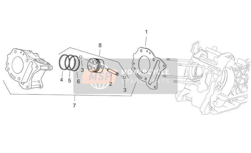 Aprilia Atlantic 125-250 2008 Zylinder für ein 2008 Aprilia Atlantic 125-250