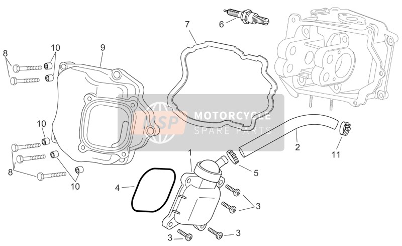 Aprilia Atlantic 125-250 2008 Válvula de ventilación de aceite para un 2008 Aprilia Atlantic 125-250