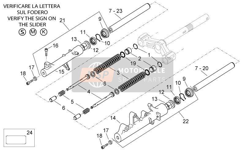 Aprilia Atlantic 125 E3 2011 Forcella anteriore II per un 2011 Aprilia Atlantic 125 E3