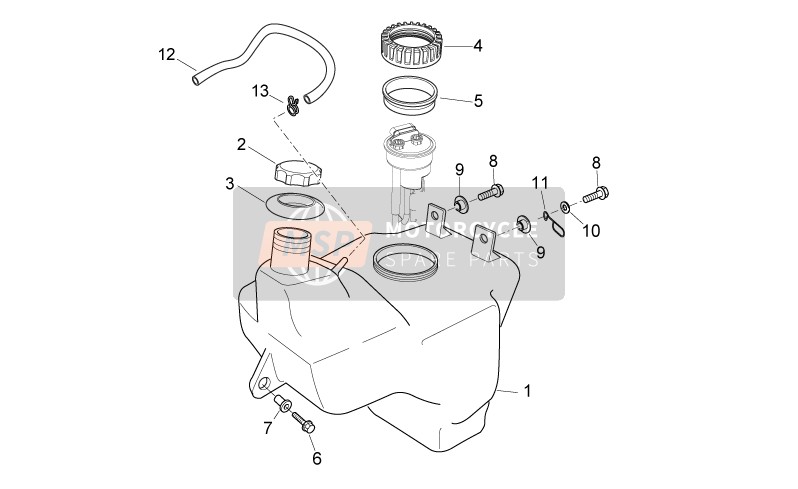 Aprilia Atlantic 125 E3 2010 Fuel Tank for a 2010 Aprilia Atlantic 125 E3