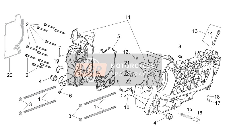 Aprilia Atlantic 125 E3 2010 Crankcase for a 2010 Aprilia Atlantic 125 E3