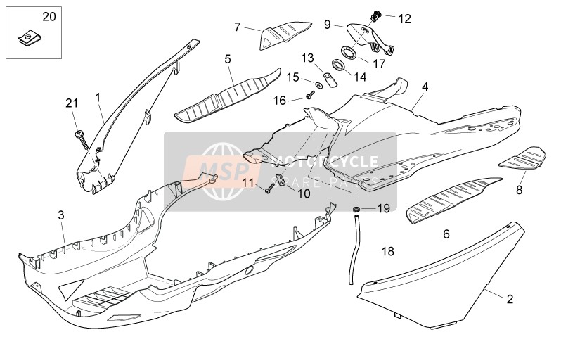 Aprilia Atlantic 300 2010 Corpo centrale per un 2010 Aprilia Atlantic 300