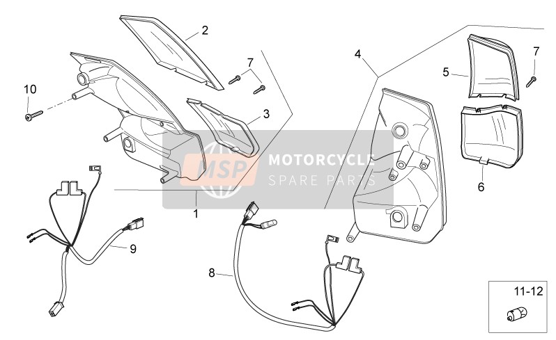 Aprilia Atlantic 300 2011 Fanale Posteriore per un 2011 Aprilia Atlantic 300