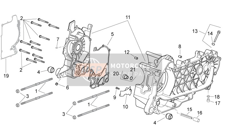 Aprilia Atlantic 300 2011 Kurbelgehäuse für ein 2011 Aprilia Atlantic 300