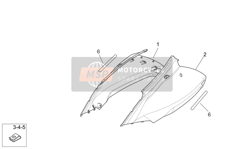 AP8179768, Rh Rear Fairing. Blue, Piaggio, 0