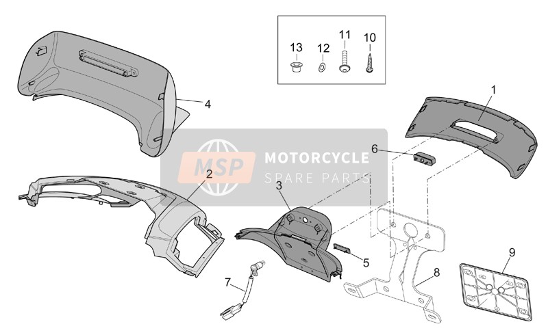 AP8158813, Cushion Protection. Red, Piaggio, 0