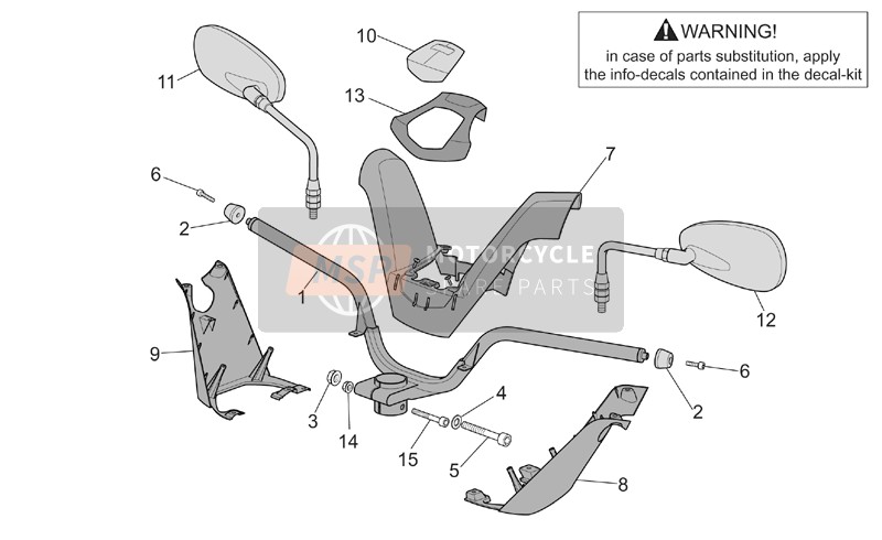 Aprilia Atlantic 500 2002 Guidon pour un 2002 Aprilia Atlantic 500