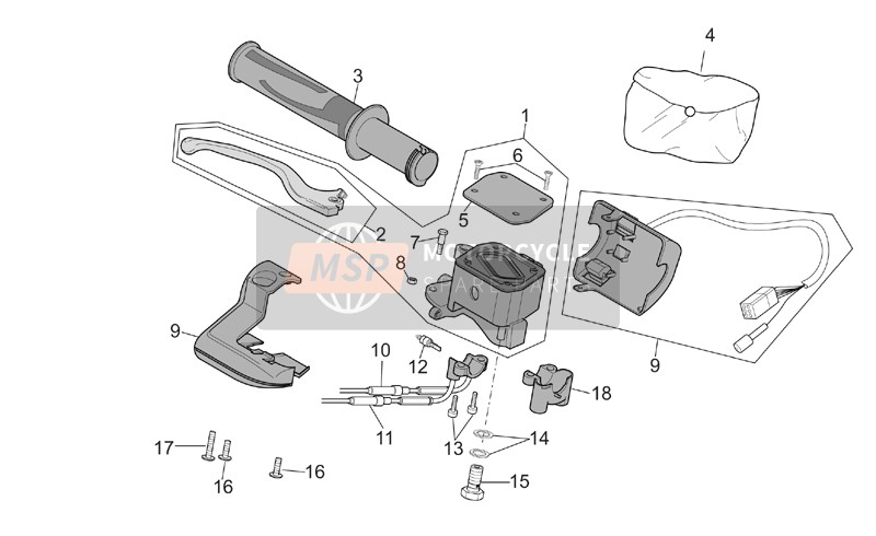 Aprilia Atlantic 500 2002 RH Controls for a 2002 Aprilia Atlantic 500