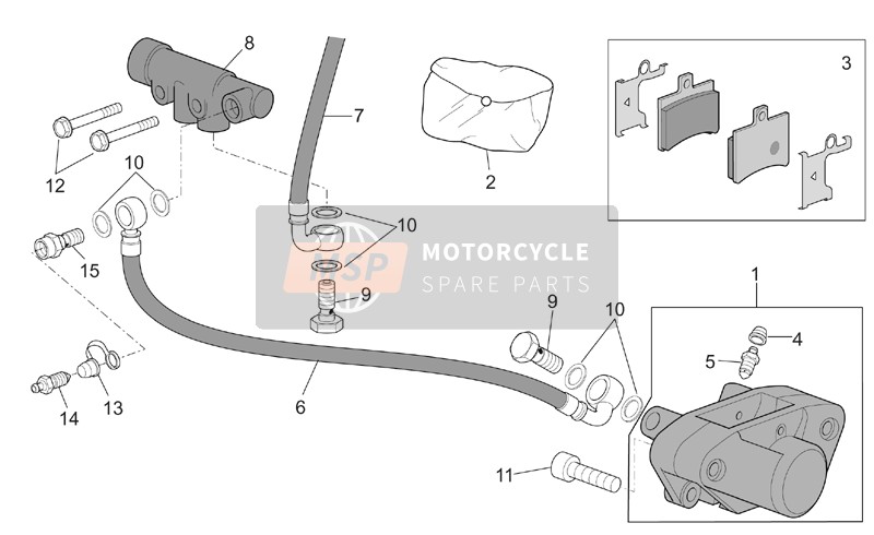 Aprilia Atlantic 500 2001 Pinza de freno trasero para un 2001 Aprilia Atlantic 500