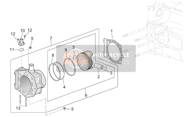 832811, Zylinder Mit Kolben, Piaggio, 2