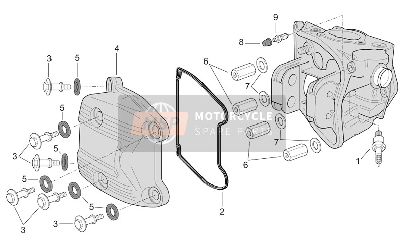 Aprilia Atlantic 500 2003 Kopf Abdeckung (Ext.Thermostat) für ein 2003 Aprilia Atlantic 500