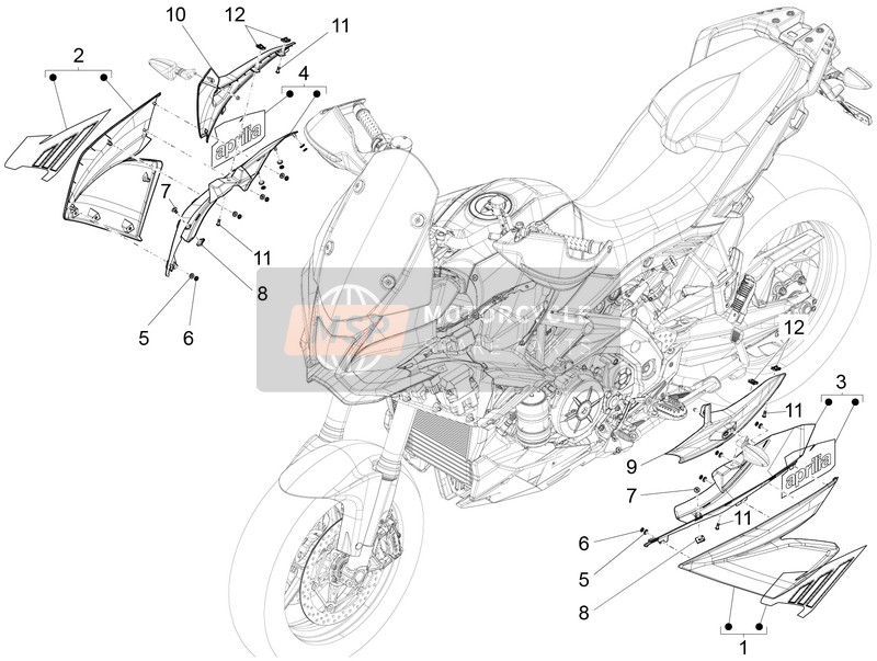 Aprilia Caponord 1200 Rally (3) 2016 Carenado lateral para un 2016 Aprilia Caponord 1200 Rally (3)