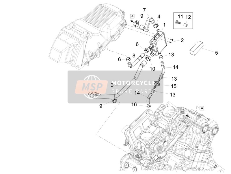 Aprilia Caponord 1200 Rally (3) 2016 Sistema Blow-by para un 2016 Aprilia Caponord 1200 Rally (3)