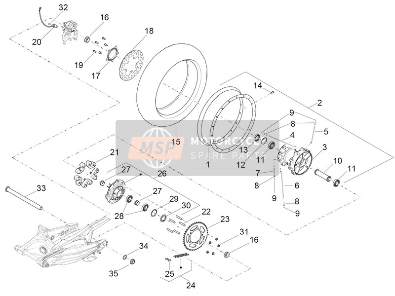 Aprilia Caponord 1200 Rally (3) 2016 Ruota posteriore per un 2016 Aprilia Caponord 1200 Rally (3)