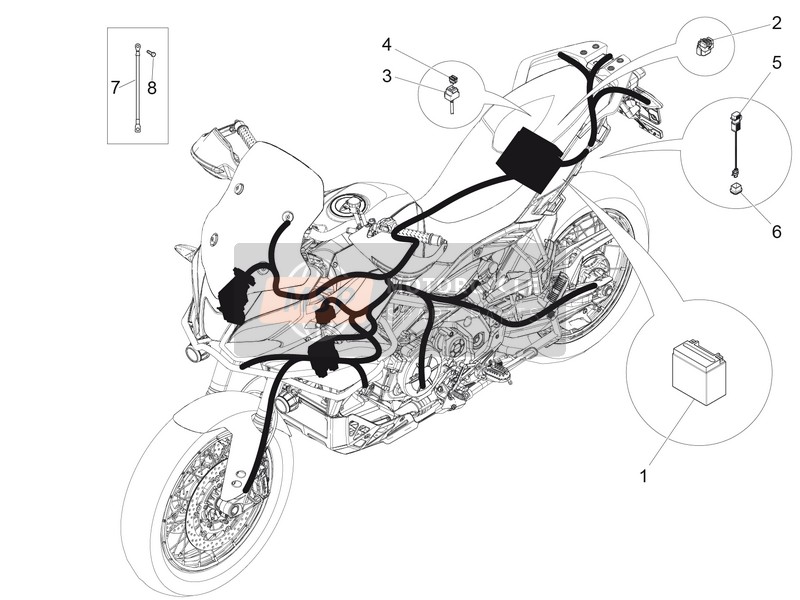 Aprilia Caponord 1200 Rally (3) 2016 Rear Electrical System for a 2016 Aprilia Caponord 1200 Rally (3)