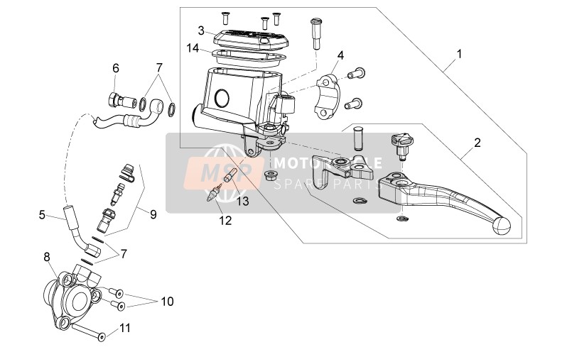 Aprilia Dorsoduro 750 ABS USA 2015 Kupplungspumpe für ein 2015 Aprilia Dorsoduro 750 ABS USA