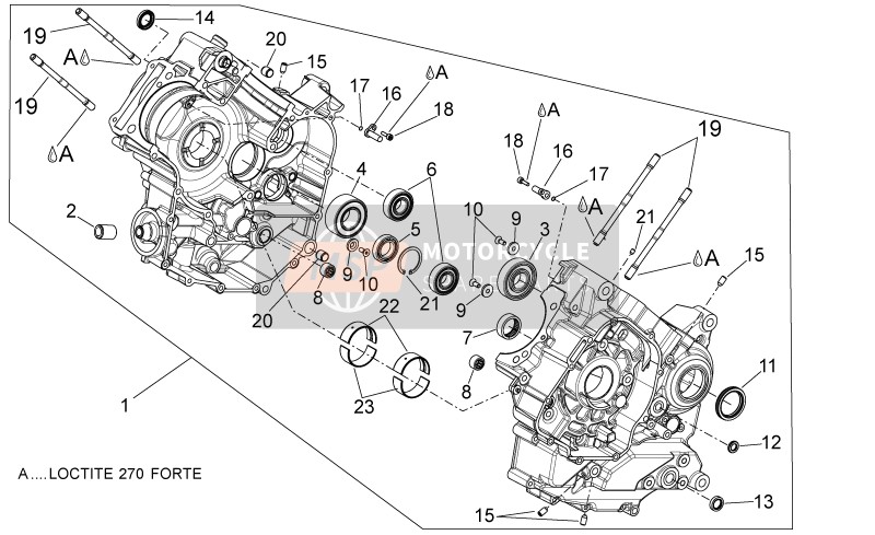 Aprilia Dorsoduro 750 ABS USA 2016 Crankcase I for a 2016 Aprilia Dorsoduro 750 ABS USA