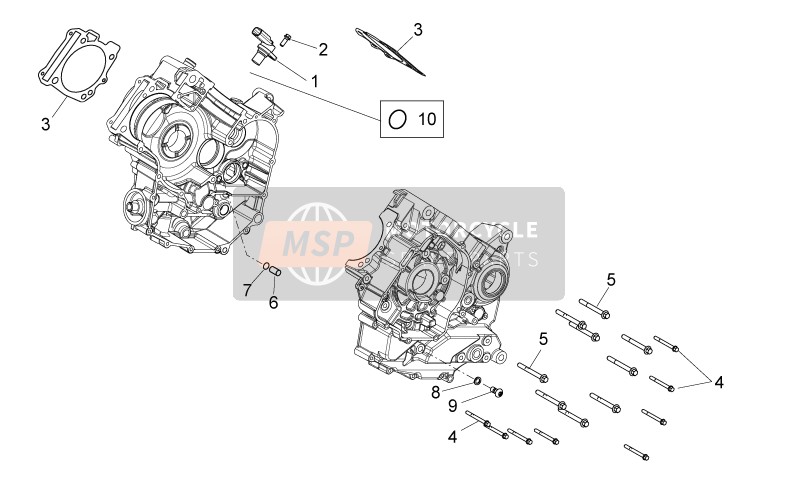Aprilia Dorsoduro 750 ABS USA 2015 Crankcase II for a 2015 Aprilia Dorsoduro 750 ABS USA