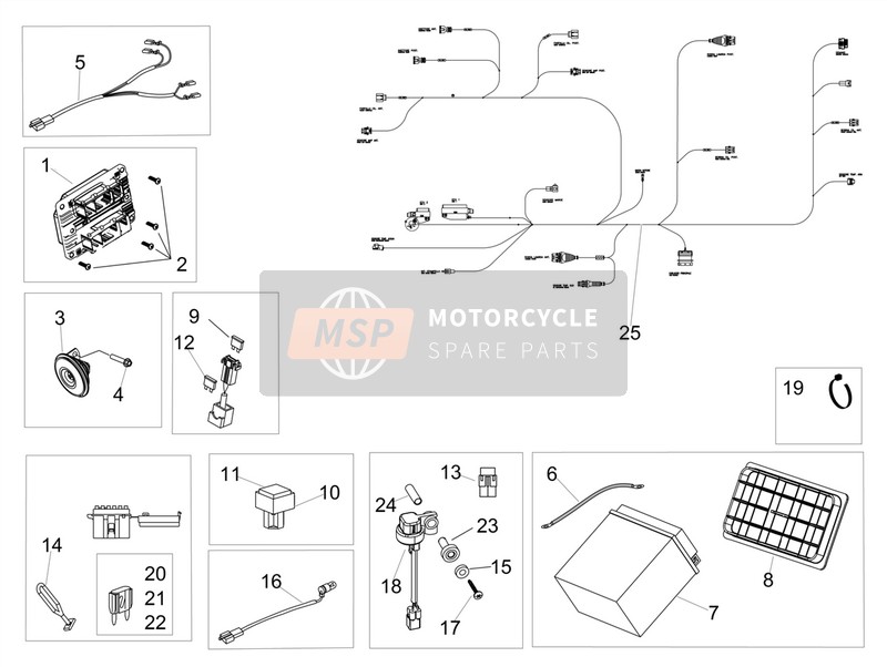 Aprilia Dorsoduro 900 E4 ABS 2017 Sistema eléctrico trasero para un 2017 Aprilia Dorsoduro 900 E4 ABS