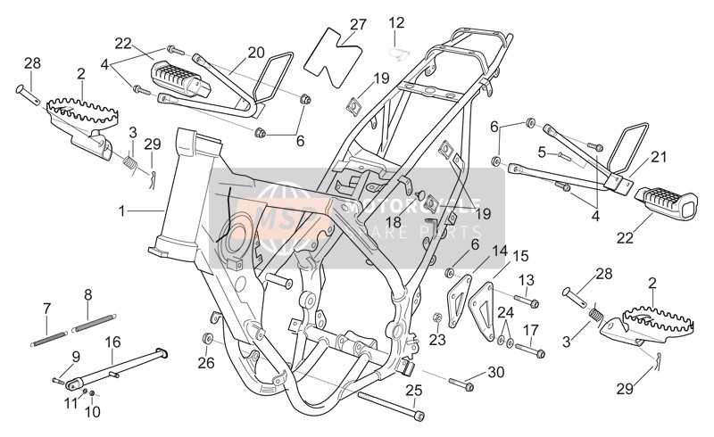 AP8121717, Voetsteun Pin, Piaggio, 2