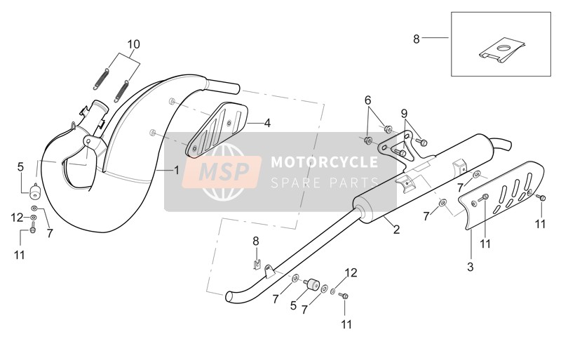 AP8119494, Exhaust Pipe Protection, Piaggio, 1