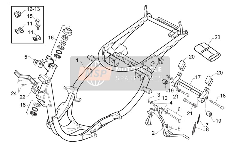 Aprilia Gulliver 50 H2O 1996 Frame for a 1996 Aprilia Gulliver 50 H2O