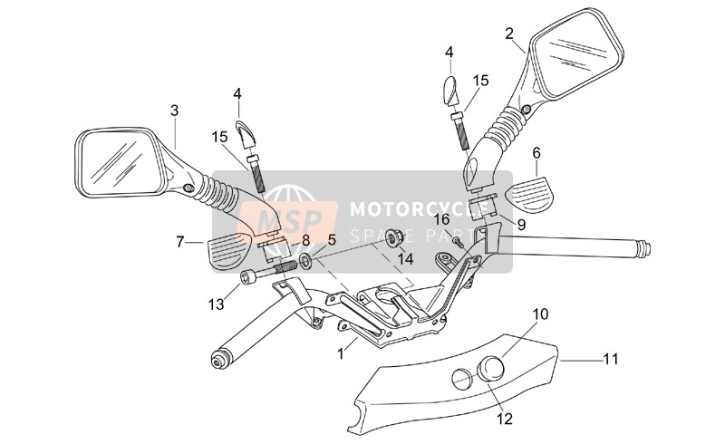 AP8120915, Caoutchouc Miroir Droite, Piaggio, 0