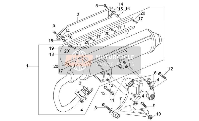 Aprilia Leonardo 125-150 1997 Exhaust Unit for a 1997 Aprilia Leonardo 125-150