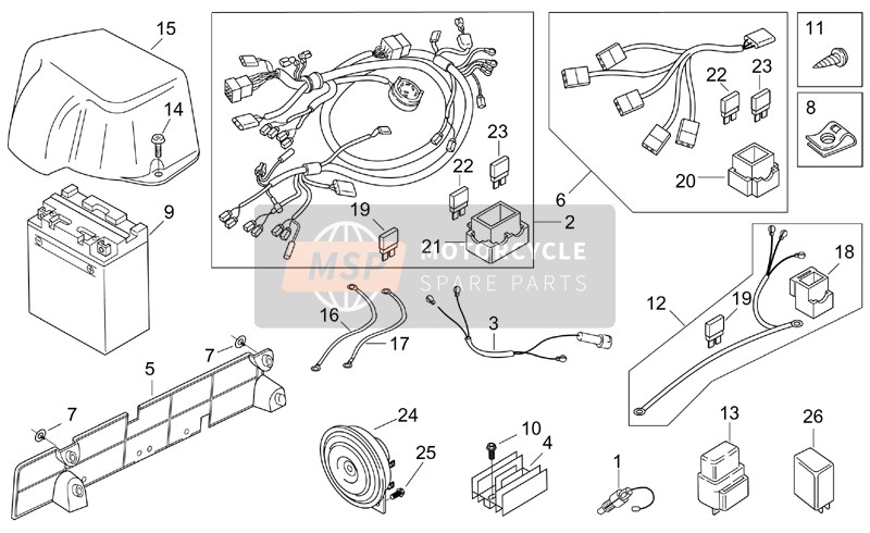 Aprilia Leonardo 125-150 1997 Sistema eléctrico para un 1997 Aprilia Leonardo 125-150