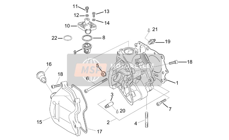 Aprilia Leonardo 125-150 1996 Cilinderkop voor een 1996 Aprilia Leonardo 125-150