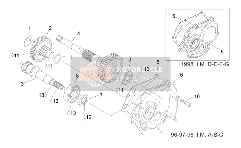 Aprilia Leonardo 125-150 1997 Trasmissione per un 1997 Aprilia Leonardo 125-150