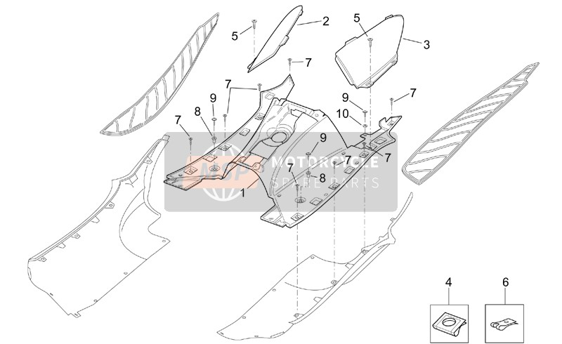 Aprilia Leonardo 125-150 2000 Cuerpo central - Panel para un 2000 Aprilia Leonardo 125-150