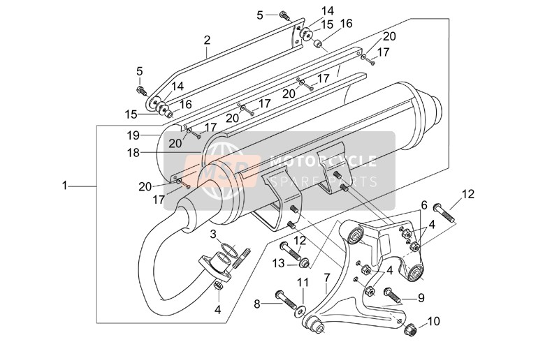 Aprilia Leonardo 125-150 1999 Exhaust Unit for a 1999 Aprilia Leonardo 125-150