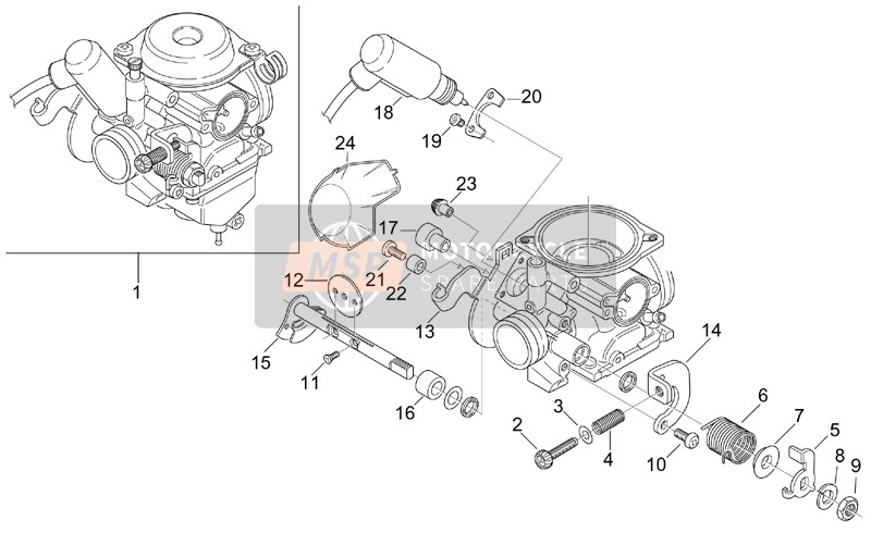 Aprilia Leonardo 125-150 2000 Vergaser II für ein 2000 Aprilia Leonardo 125-150