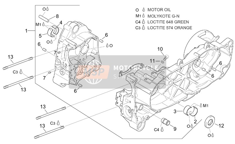 Aprilia Leonardo 125-150 1999 Crankcase for a 1999 Aprilia Leonardo 125-150