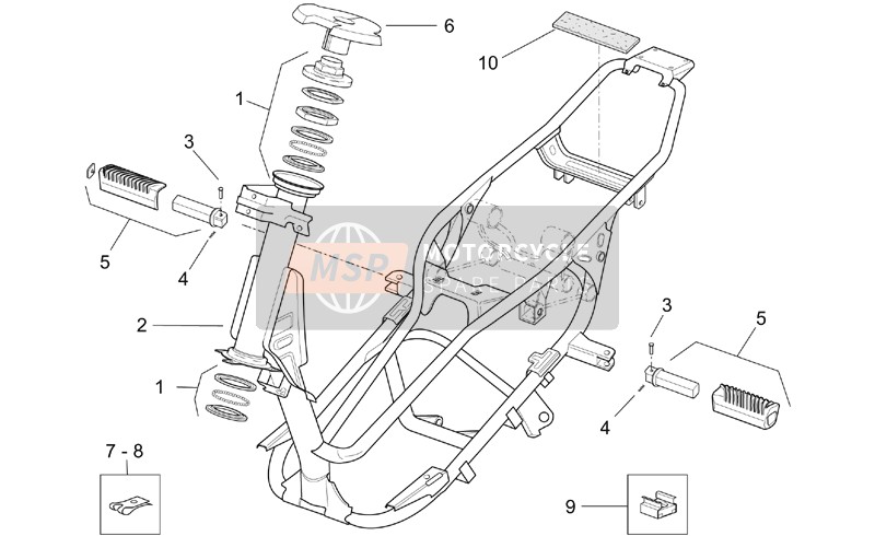 Aprilia Leonardo 250 ST (eng.Yamaha) 2001 Frame for a 2001 Aprilia Leonardo 250 ST (eng.Yamaha)