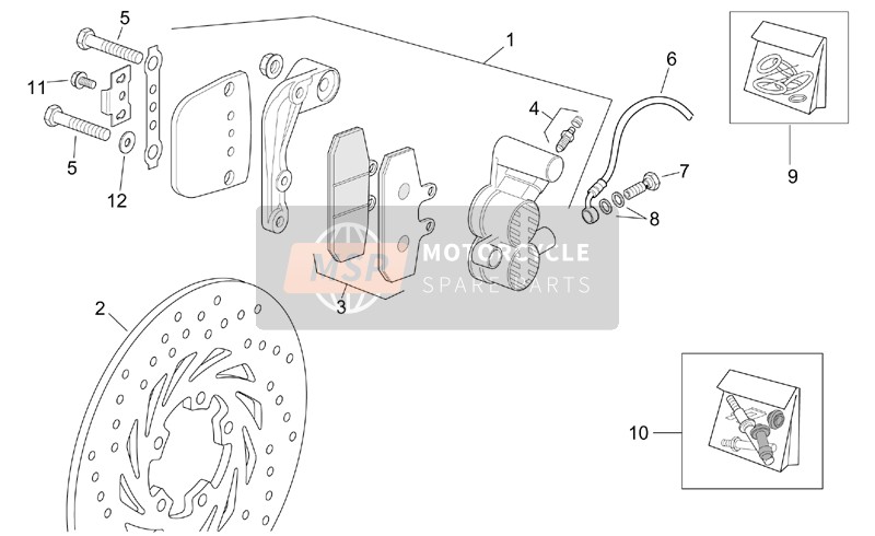 Aprilia Leonardo 250 ST (eng.Yamaha) 2001 Front Brake Caliper for a 2001 Aprilia Leonardo 250 ST (eng.Yamaha)