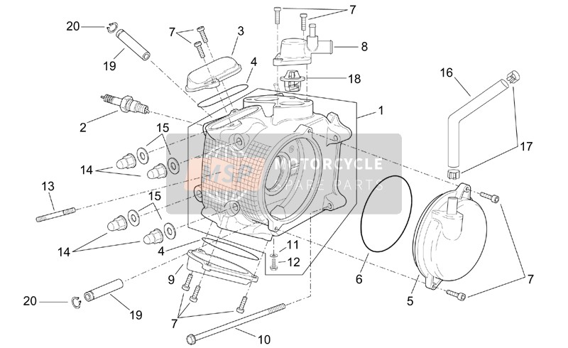 Aprilia Leonardo 250 ST (eng.Yamaha) 2001 Engine Head for a 2001 Aprilia Leonardo 250 ST (eng.Yamaha)