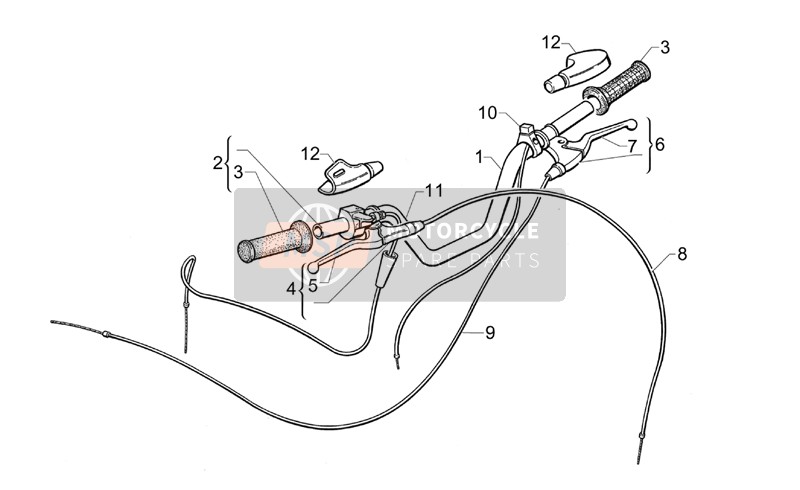 Aprilia Mini RX Entry 2003 Handlebar cpl. for a 2003 Aprilia Mini RX Entry